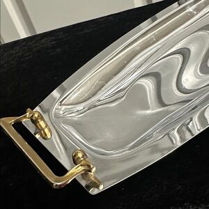 Elegant Silver Vintage Tray with Gold Handles